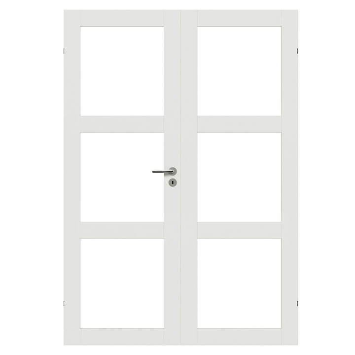 Kvadrat 3 Dobbelt Massiv Glasdør - Safco Doors